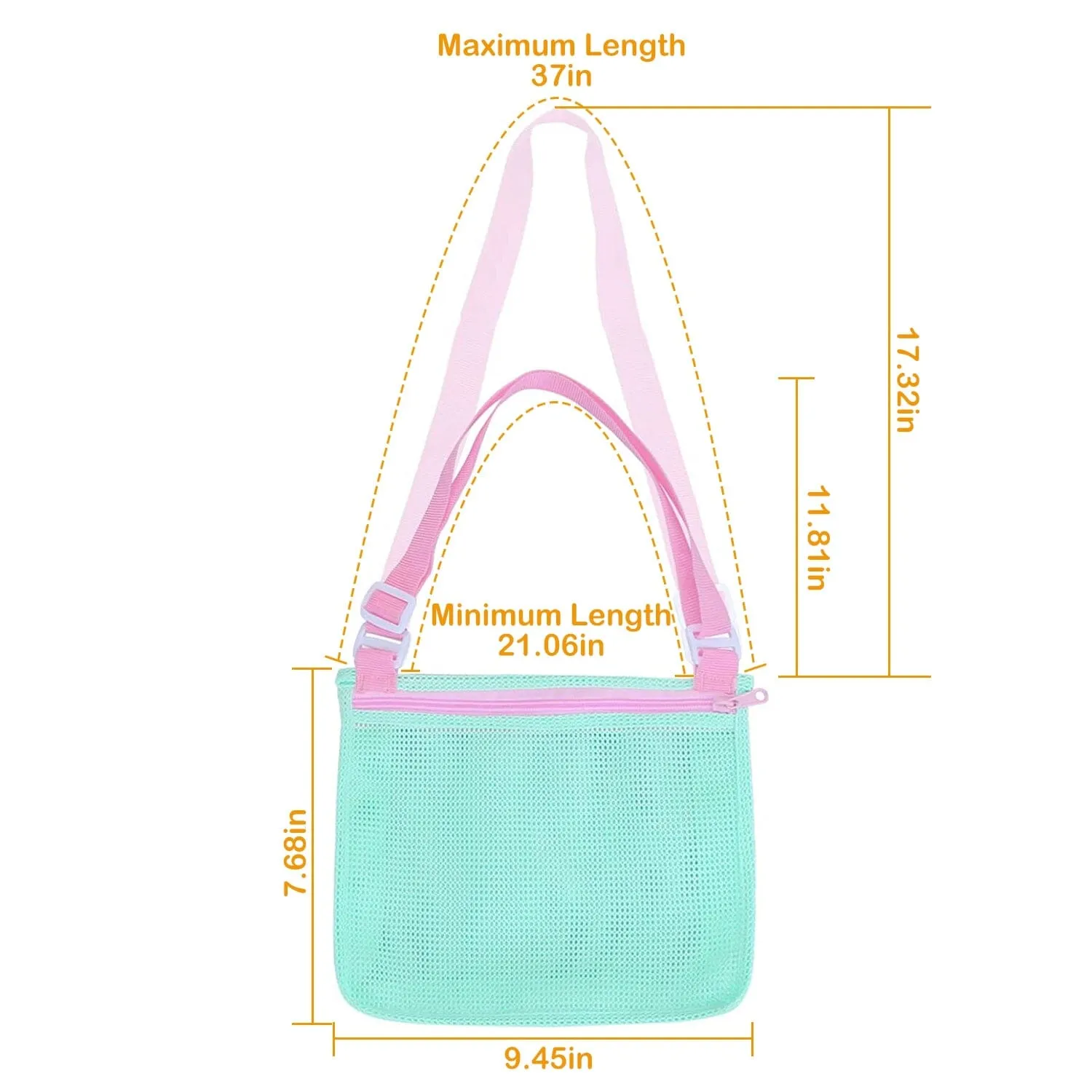 3-Pieces: Beach Mesh Bags Seashell Sand Tote Bag
