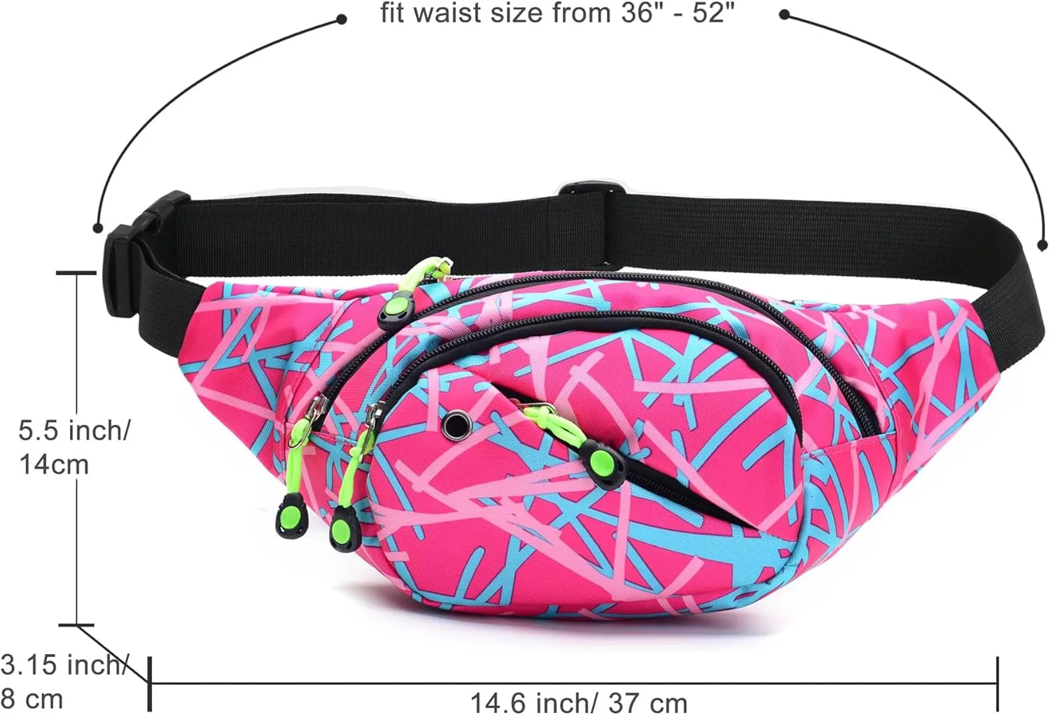 80s 90s Fanny Pack for Women Men Retro Cool Design Crossbody Bag Adjustable Belt Bum Chest Waist Bag Hip Pouch for Running Hiking Beach Travel Concert (Pink)