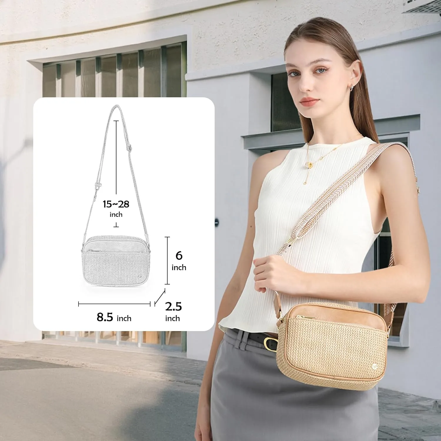 AOCINA RFID Straw Summer Purses for Women 2025 Woven Crossbody Bags Shoulder Handbags for Everyday Beach Travel Vacation