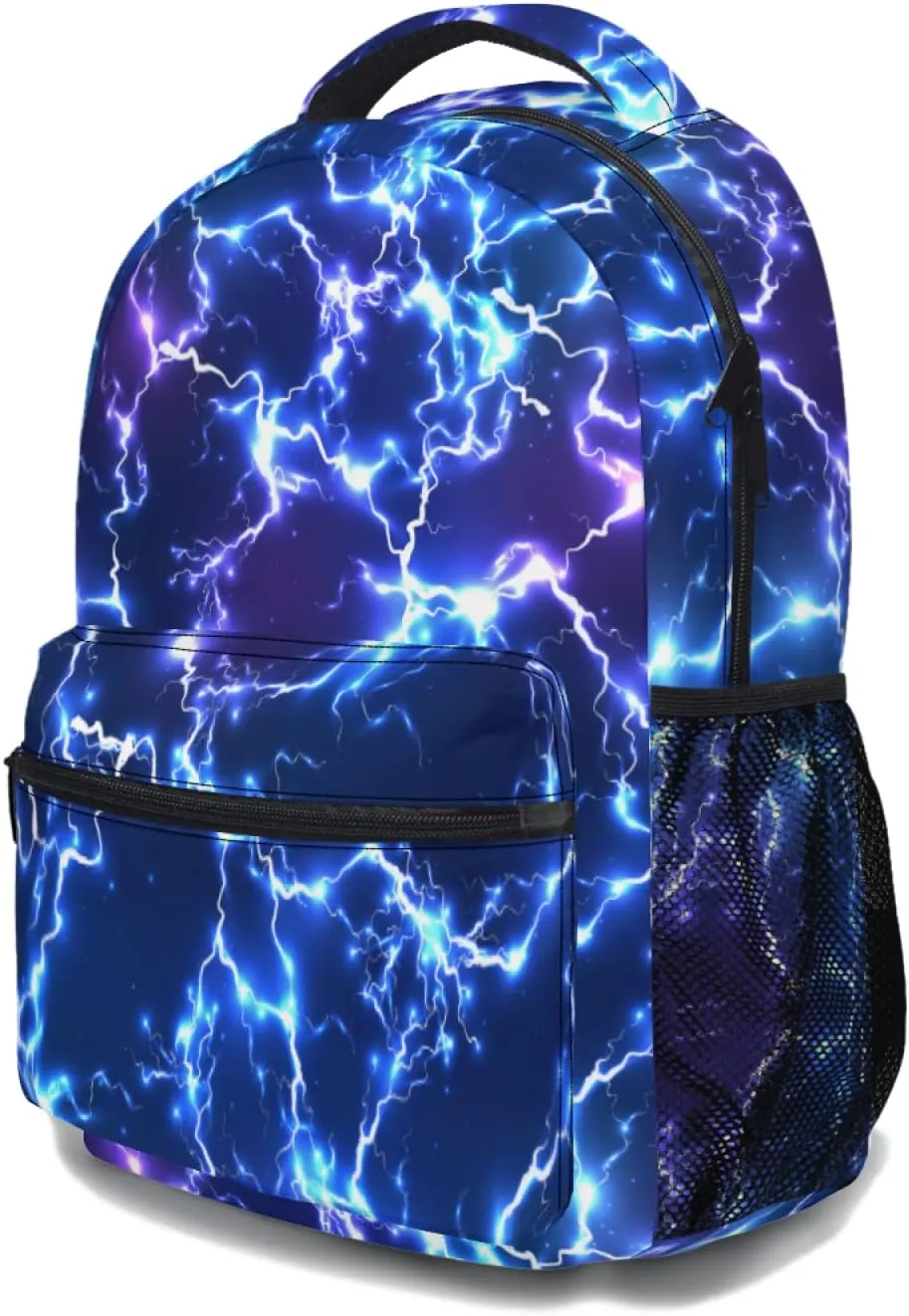 aportt Blue Backpack for Boys Girls Cool Lightning Durable Casual Basic Kids Bookbag Lightweight School Bag for Teens Students Travel Hiking Camping Daypack