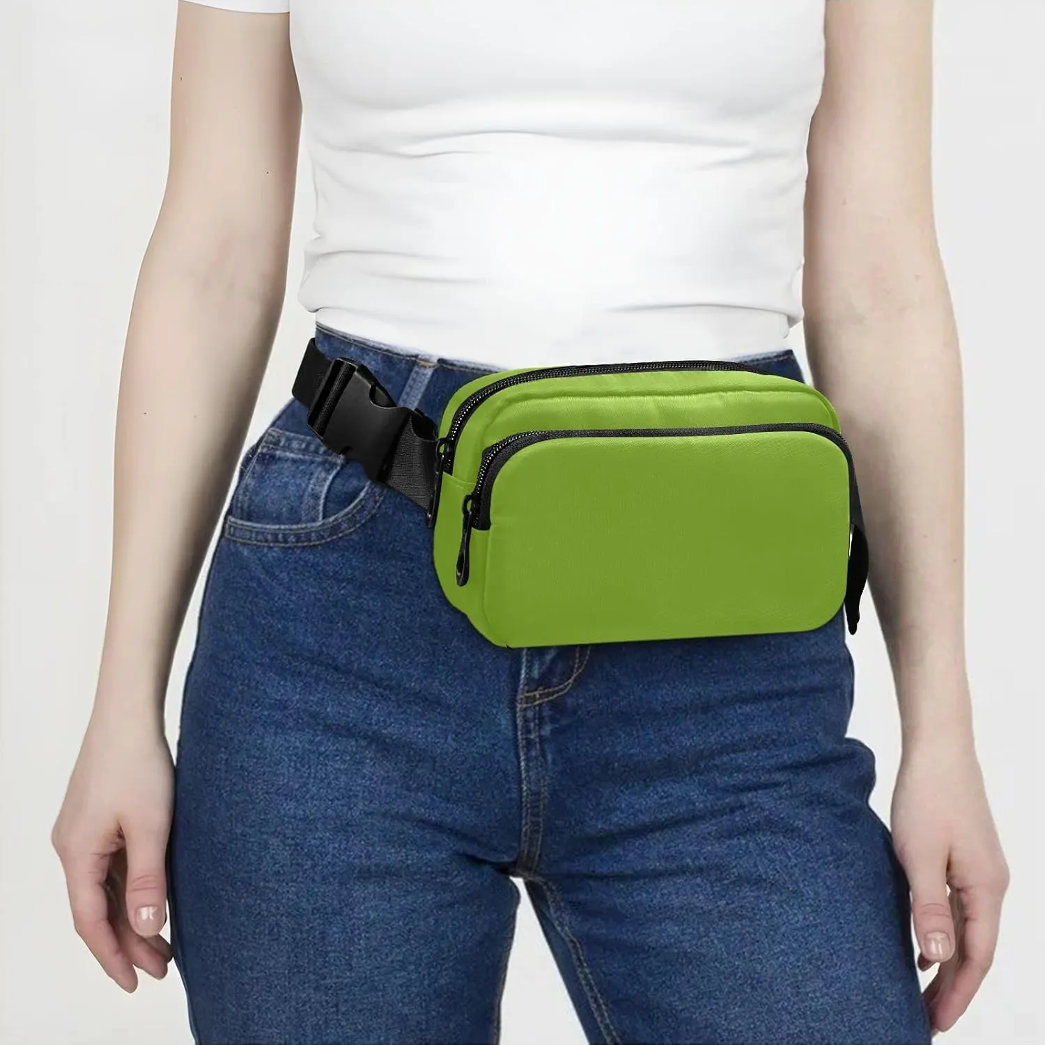 Apples Green Fanny Packs for Women Men, Crossbody Bags Fashionable Running Waist Packs with Adjustable Strap for Traveling Apples Green