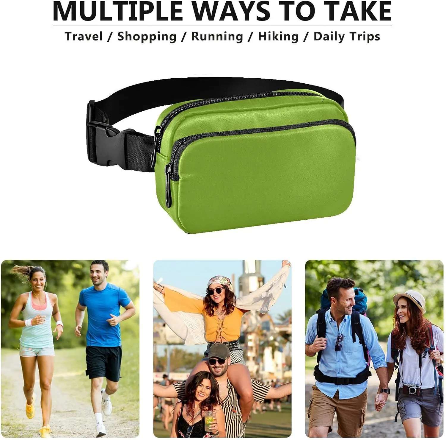 Apples Green Fanny Packs for Women Men, Crossbody Bags Fashionable Running Waist Packs with Adjustable Strap for Traveling Apples Green