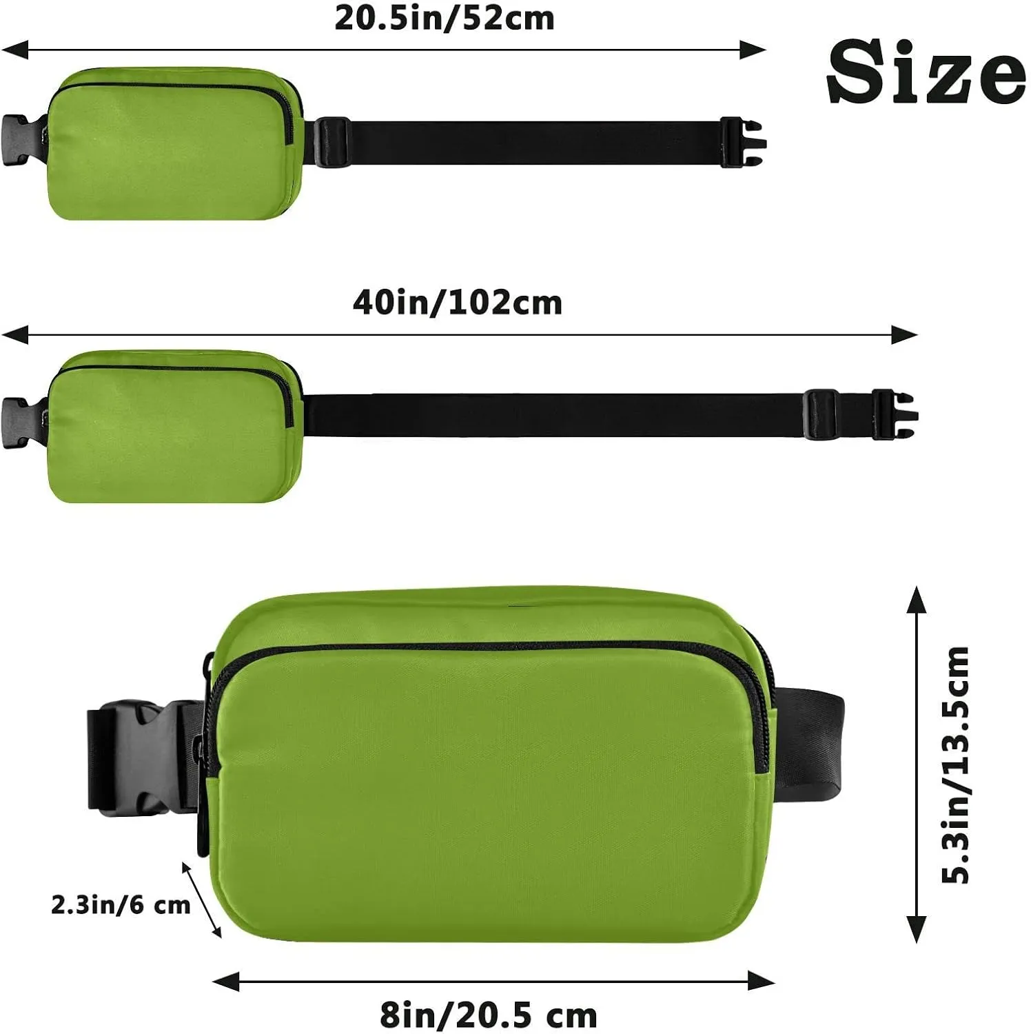 Apples Green Fanny Packs for Women Men, Crossbody Bags Fashionable Running Waist Packs with Adjustable Strap for Traveling Apples Green