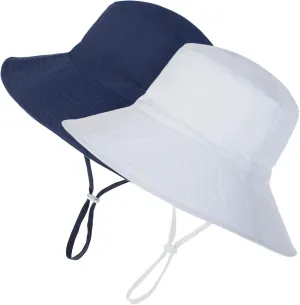 Baby Sun Hat Toddler Summer UPF 50  Sun Protection Baby Boy Girls Hats Beach Hats Wide Brim Adjustable Bucket Hat