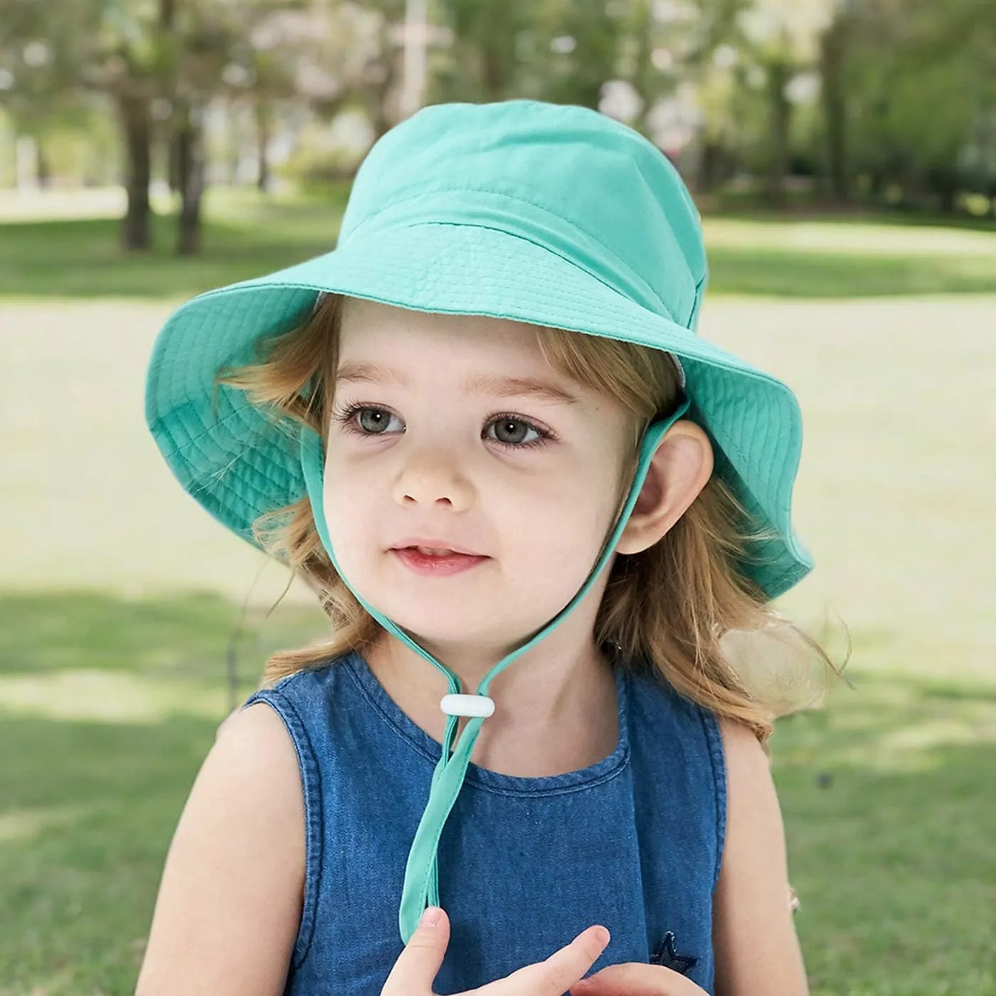 Baby Sun Hat Toddler Summer UPF 50  Sun Protection Baby Boy Girls Hats Beach Hats Wide Brim Adjustable Bucket Hat