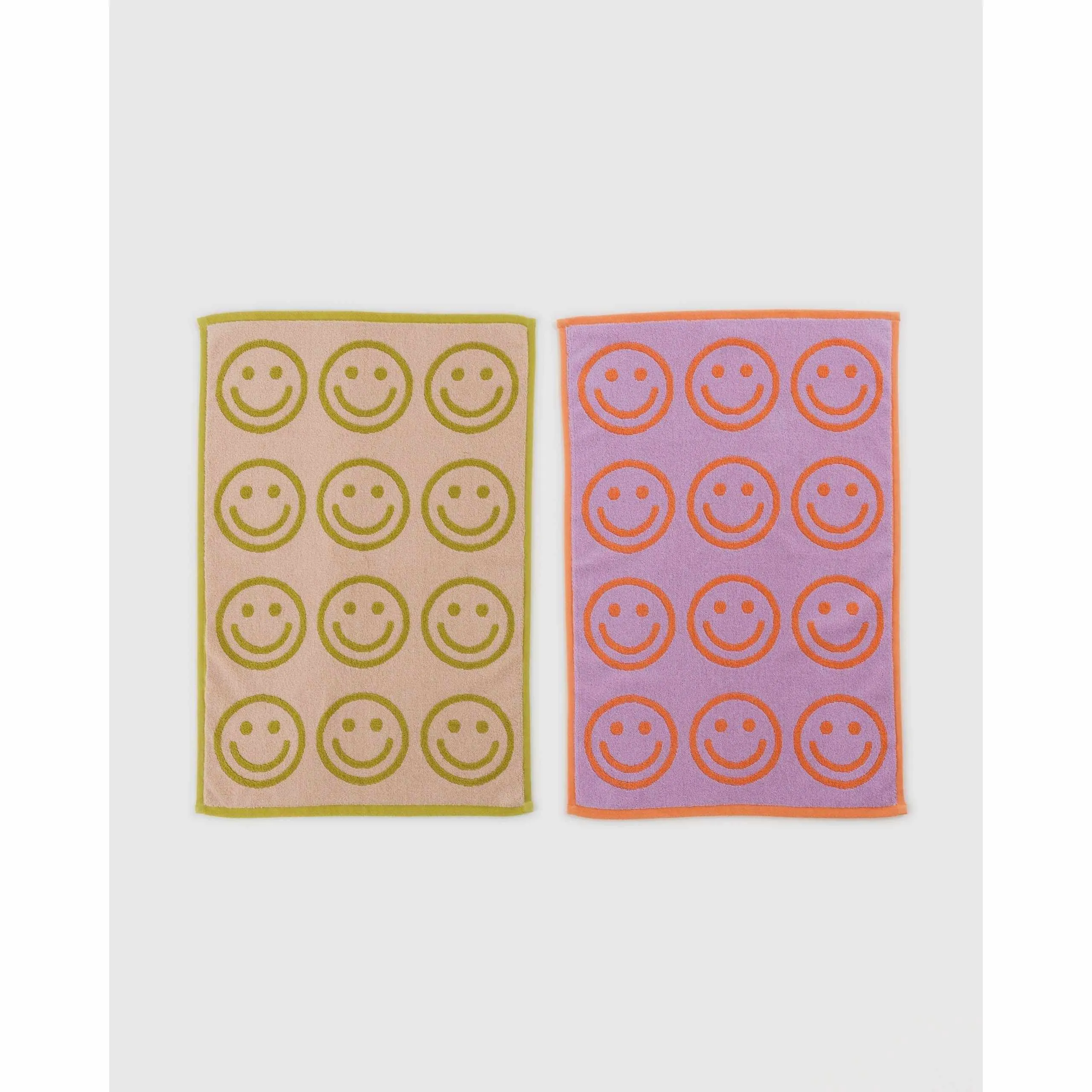 Baggu - Hand towels set of 2 - Lilac Ochre Happy