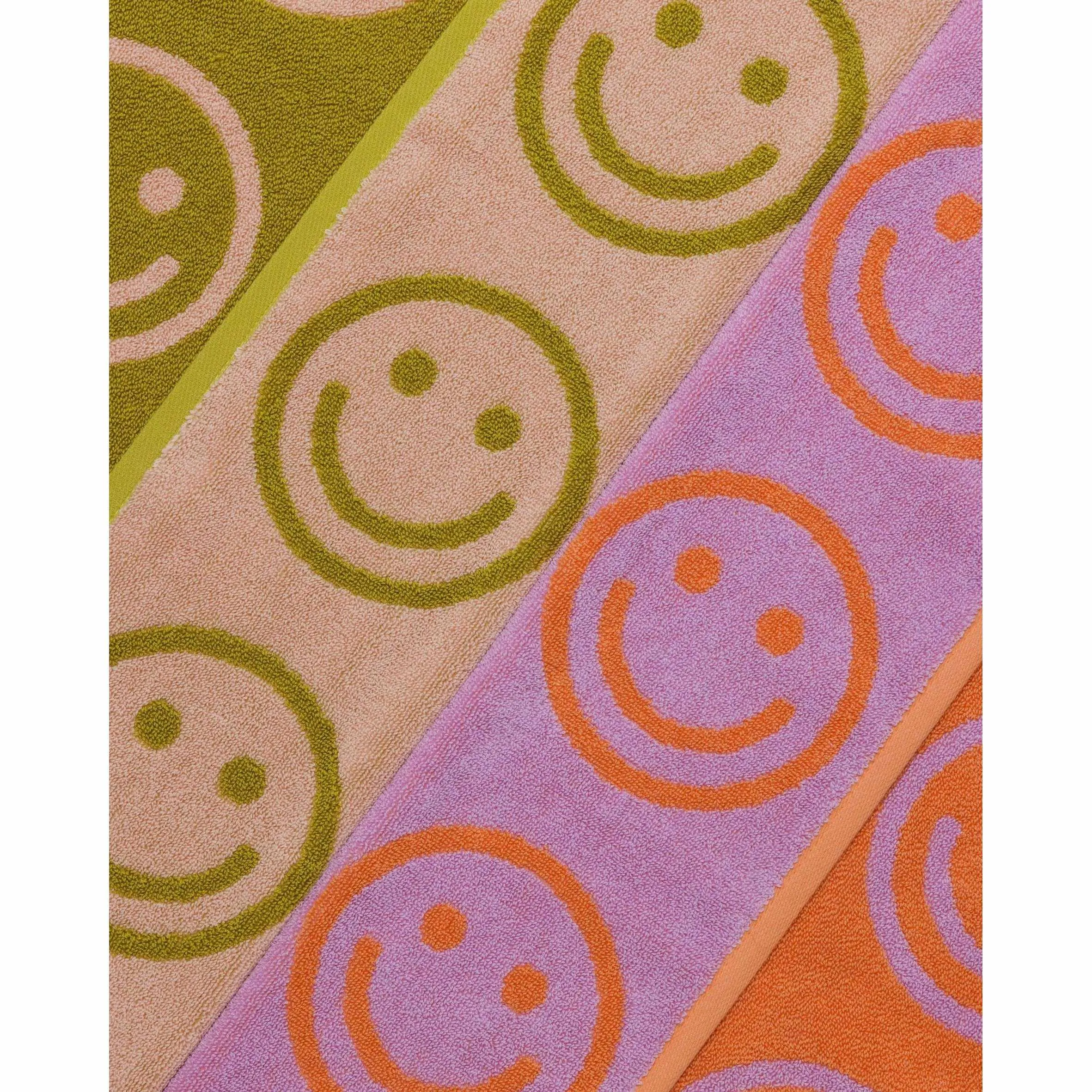 Baggu - Hand towels set of 2 - Lilac Ochre Happy