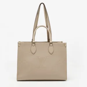 Beige Monogram Empriente Leather Giant Onthego MM Bag