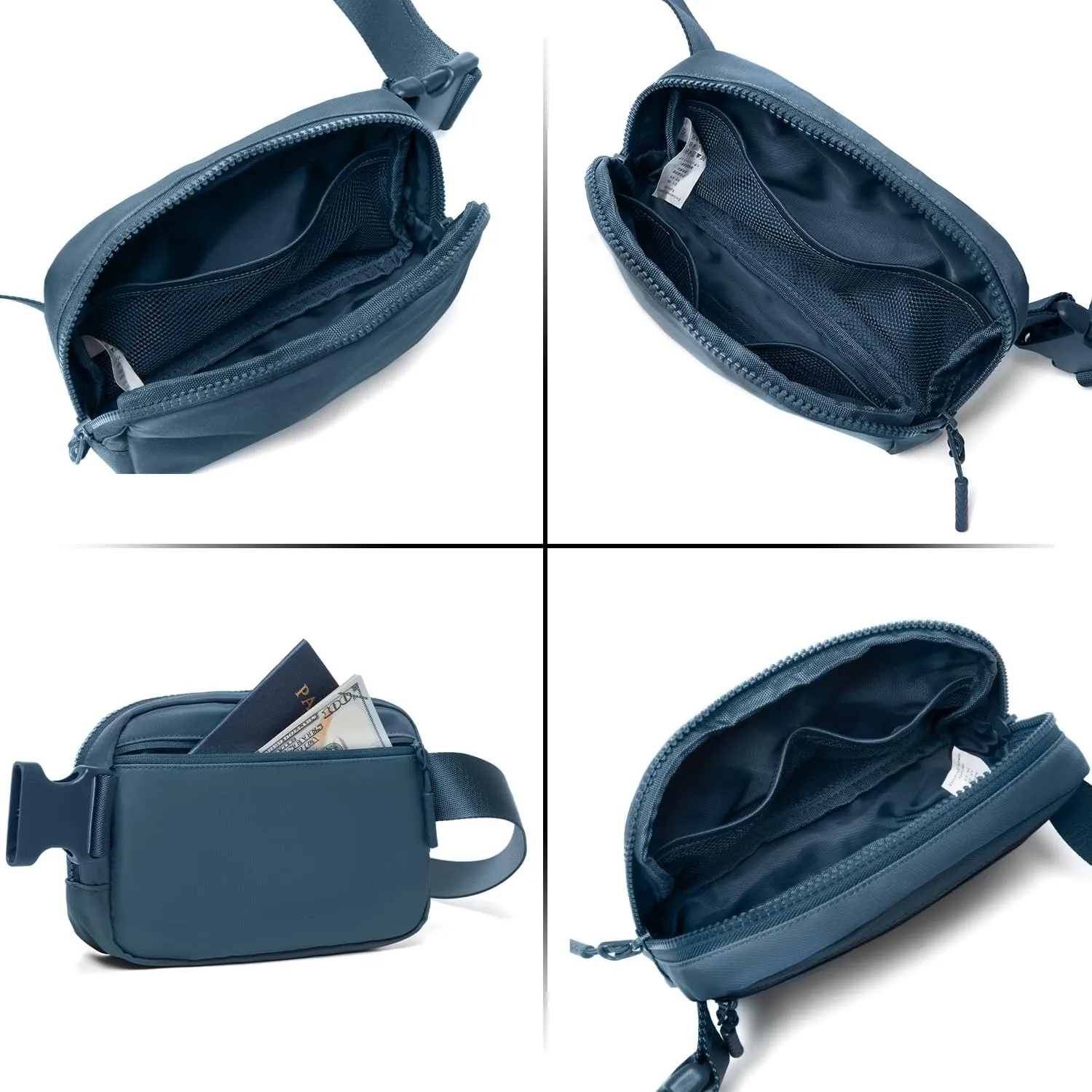 Belt Bag Fanny Pack Crossbody Bags for Women Two-Way Zip Closure Fashion Waist Packs with Adjustable Strap Teen Girl Gifts Trendy Stuff Gifts for Women Teenage Girls (Navy)