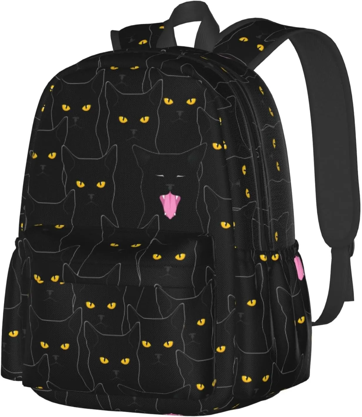 Black Cat Backpack Bookbag Laptop Backpacks Multipurpose Daypack for Boys Girls School Men Women Travel Hiking
