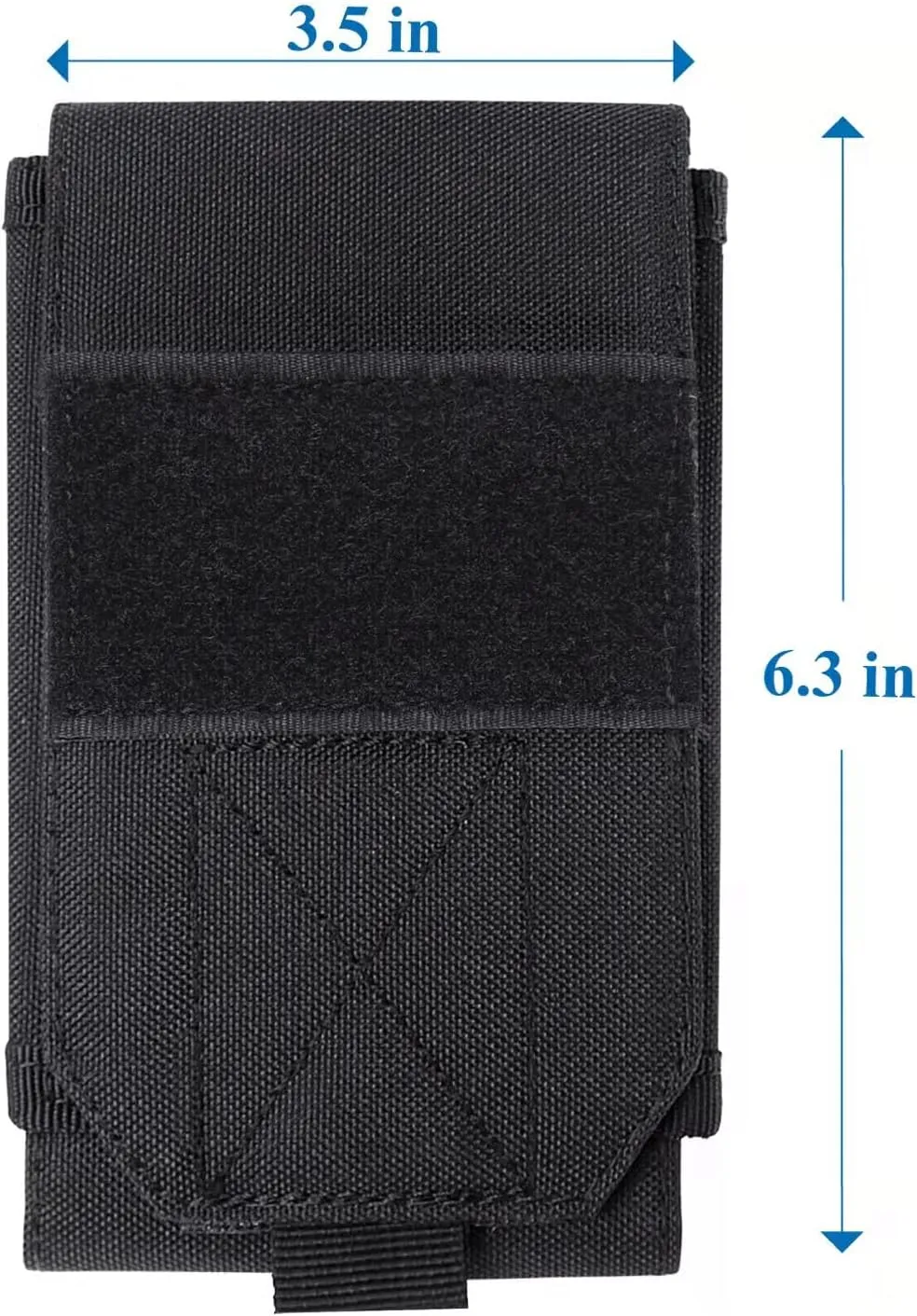 Black Tactical Molle Cellphone Pouch Case,Heavy Duty Waterproof Phone Holster Bag for iPhone 11 12 13 Pro Max Samsung S22 S21 S20 FE Note 20 A02S Less 6.7" Phone with 2 Pack US Flag Patch