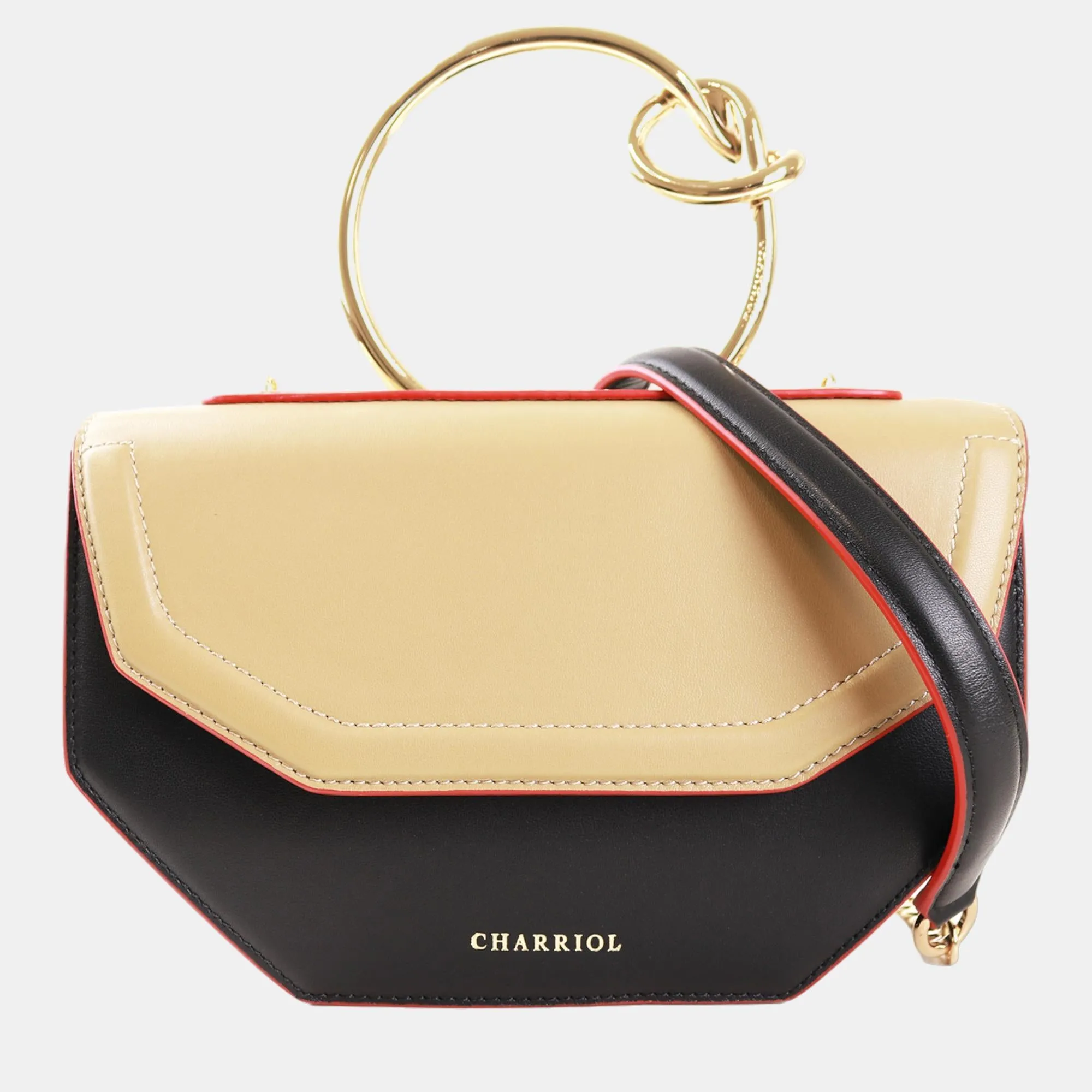 Black/Yellow Leather ZENITUDE Handbag