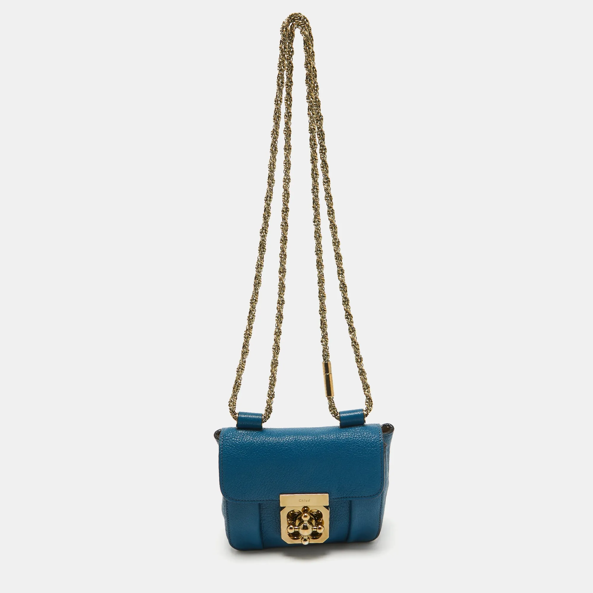 Blue Leather Mini Elsie Crossbody Bag