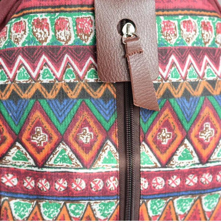 Boho Women's Canvas Backpack Purse Small Canvas Rucksack