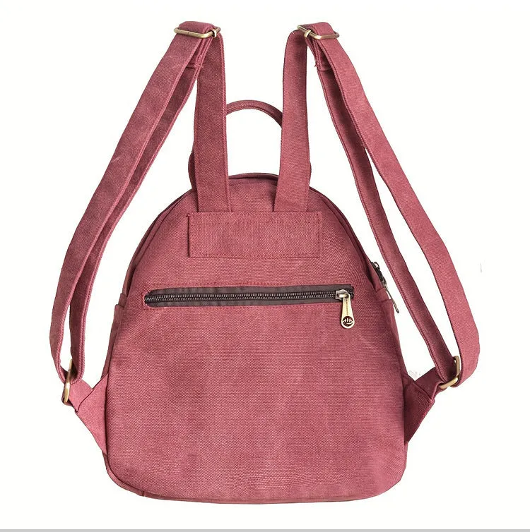 Boho Women's Canvas Backpack Purse Small Canvas Rucksack