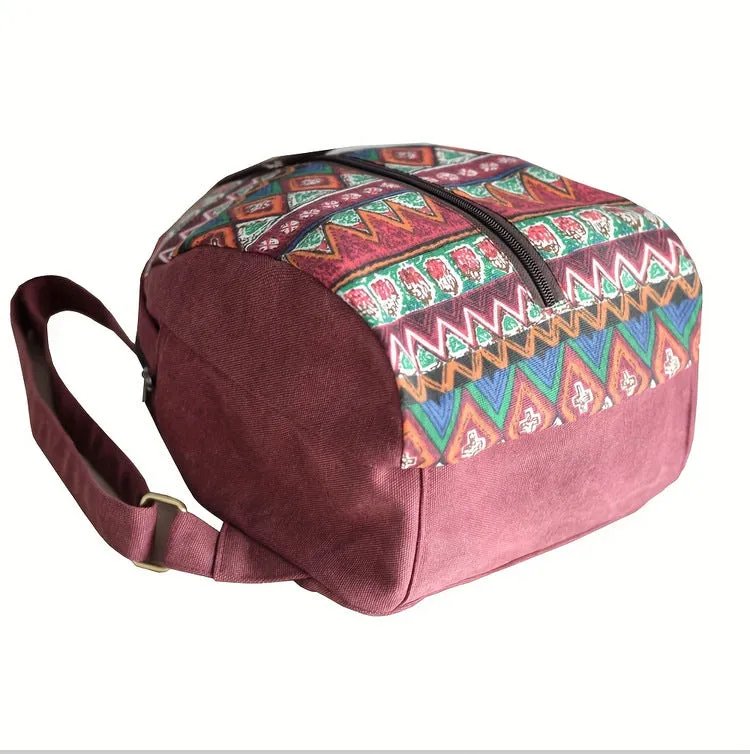 Boho Women's Canvas Backpack Purse Small Canvas Rucksack
