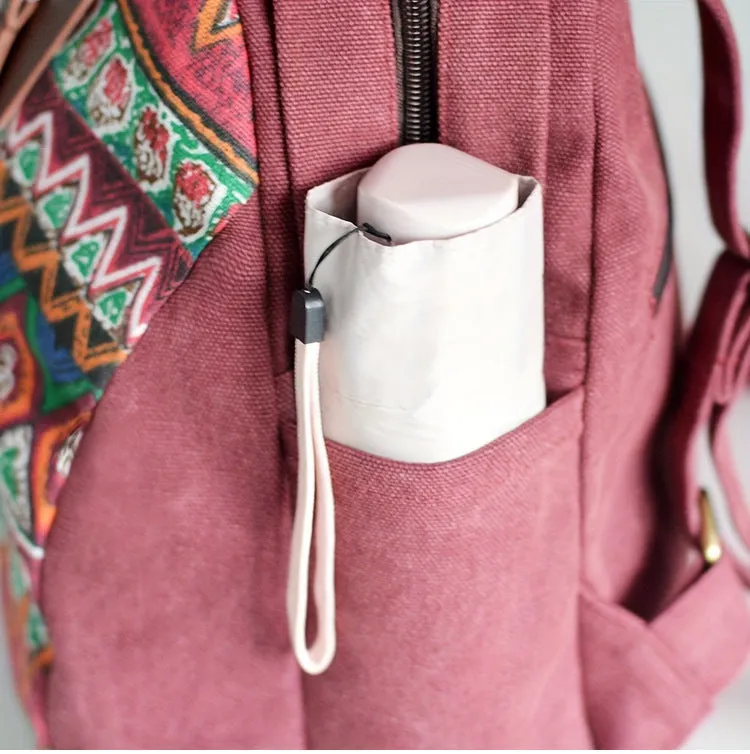 Boho Women's Canvas Backpack Purse Small Canvas Rucksack