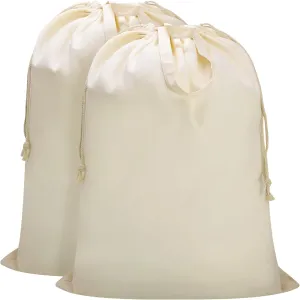 Canvas Laundry Bag, Thick Cotton Laundry Bag with Handles & Drawstring, Extra Large Heavy Duty Washable Basket Liner Hamper Liner for Travel, Camp, College (XL, 2 Pack)