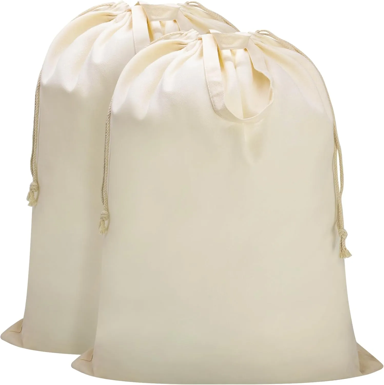 Canvas Laundry Bag, Thick Cotton Laundry Bag with Handles & Drawstring, Extra Large Heavy Duty Washable Basket Liner Hamper Liner for Travel, Camp, College (XL, 2 Pack)