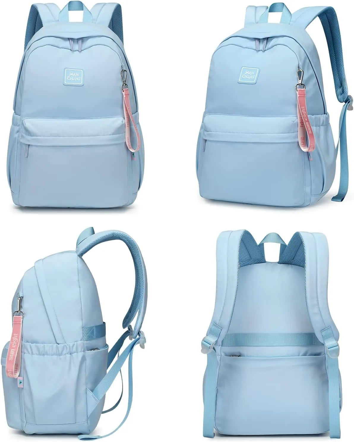 CaranY 30L Kids Backpack for Girls & Boys Ages 6-18 -Lightweight School Backpack Multi-Pocket Design Adjustable Straps Durable Water-Resistant Aqua Blue Ideal for Elementary to High School Students