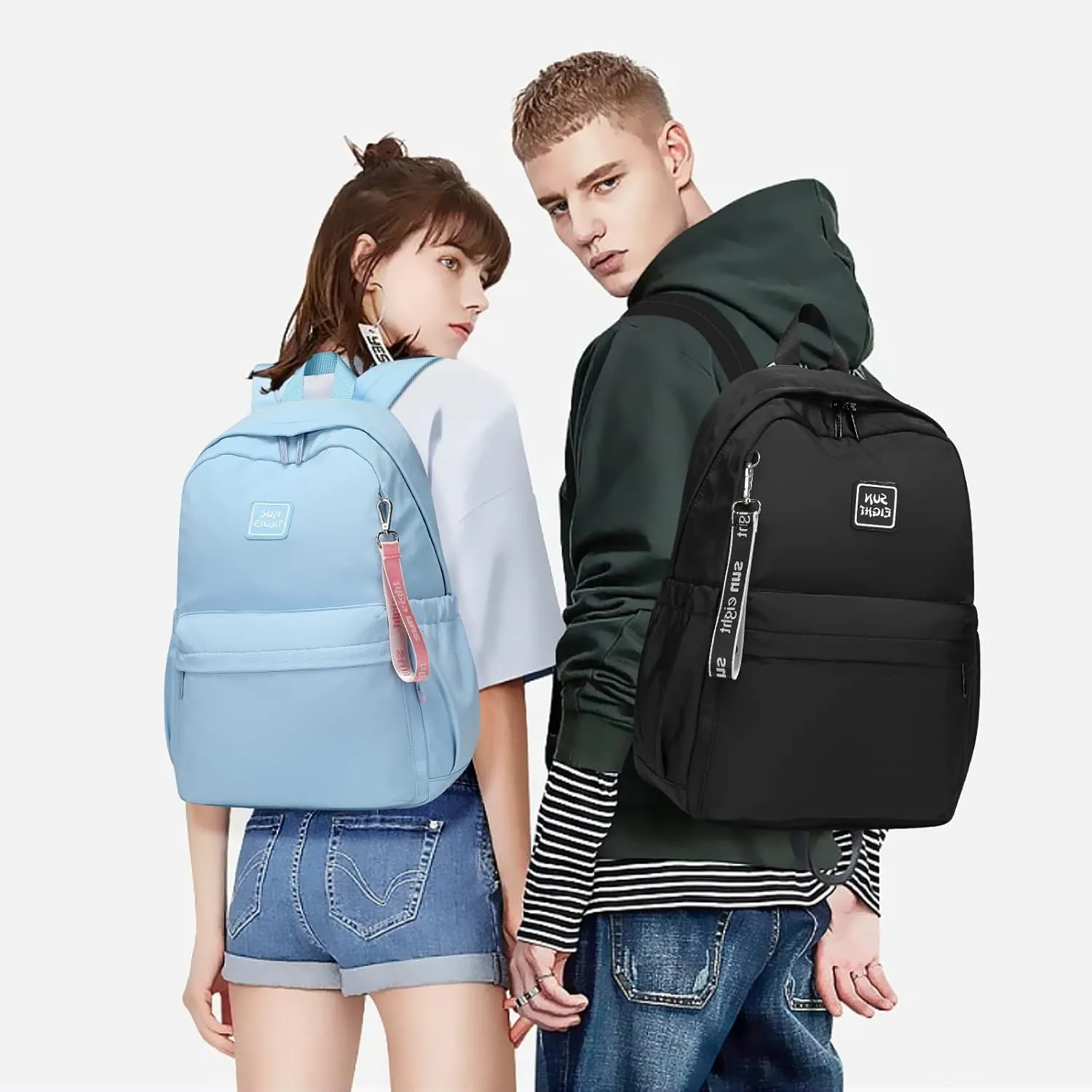 CaranY 30L Kids Backpack for Girls & Boys Ages 6-18 -Lightweight School Backpack Multi-Pocket Design Adjustable Straps Durable Water-Resistant Aqua Blue Ideal for Elementary to High School Students