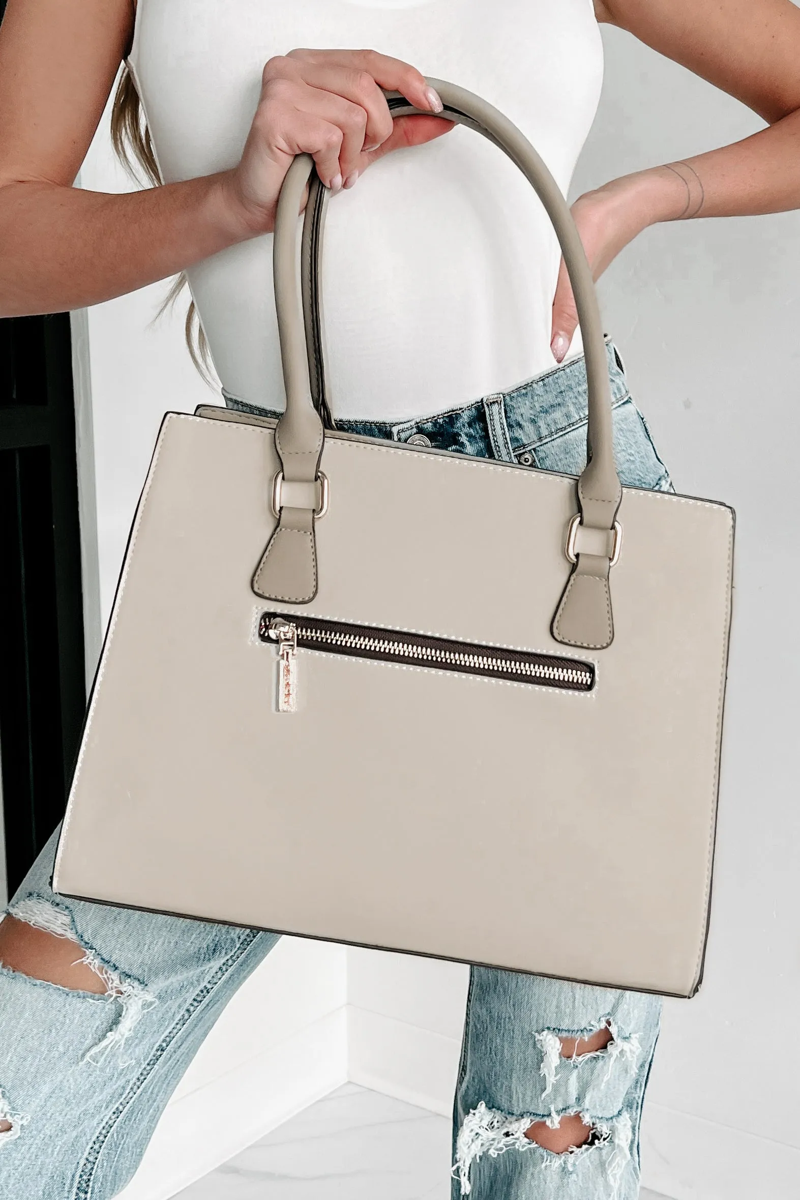 Career Woman Nicole Lee 3-Piece Purse Set (Bone)