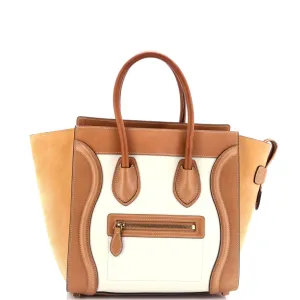 CELINE Tricolor Luggage Bag Leather Micro