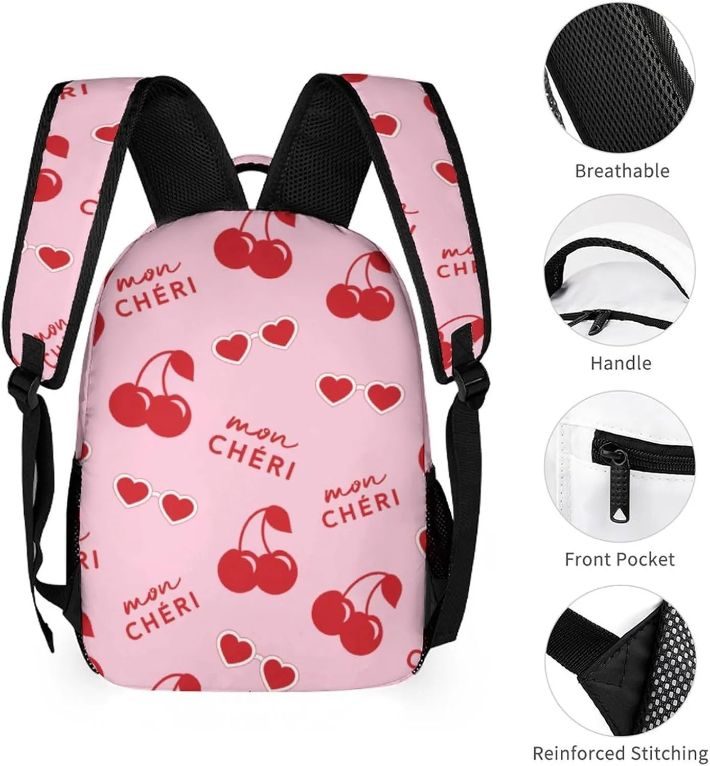 Cherry Backpack Lightweight Cherries Bags Travel Camping Backpacks Shoulder Bags For Men Women