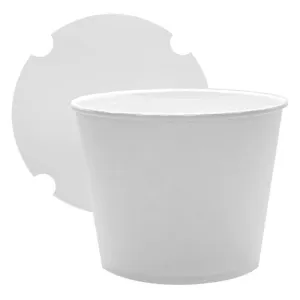 Chicken Bucket 130oz Paper Food Buckets with Lids (215mm) - 125 count