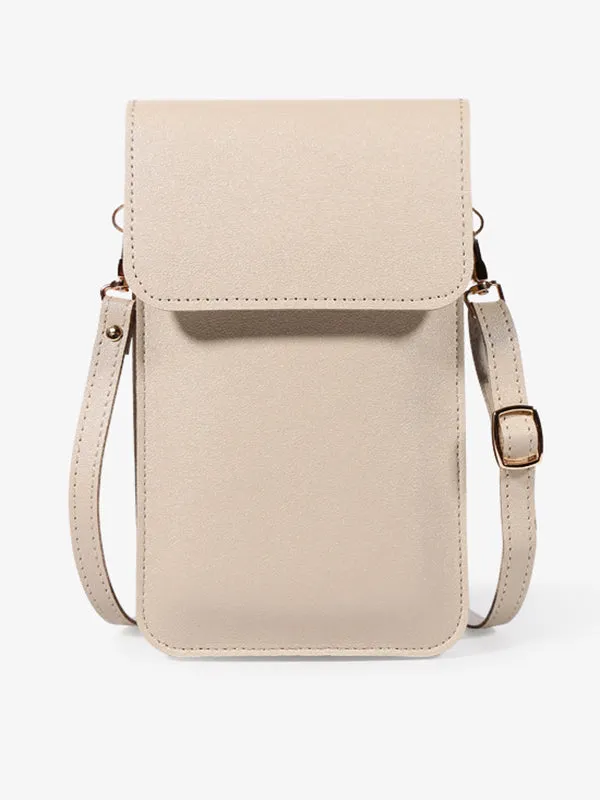 Chicmy-PU Simple Solid Color Sling Bag Shoulder Bag