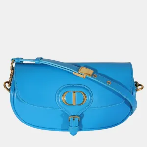 Christian Blue Leather Bobby East West Horizon Shoulder Bag