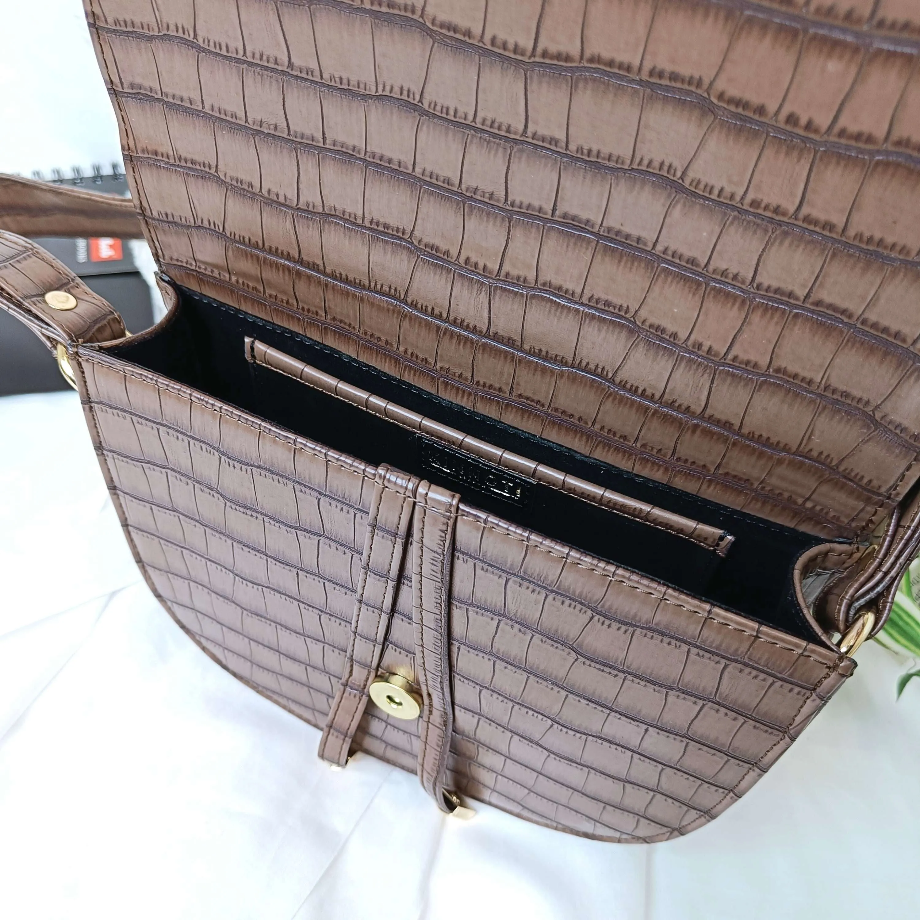 Croco Pattern Moon Sling Bag