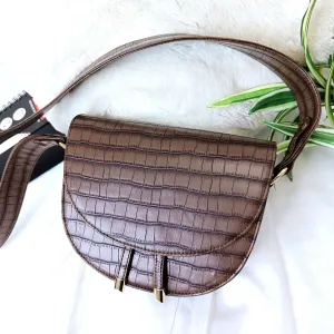 Croco Pattern Moon Sling Bag