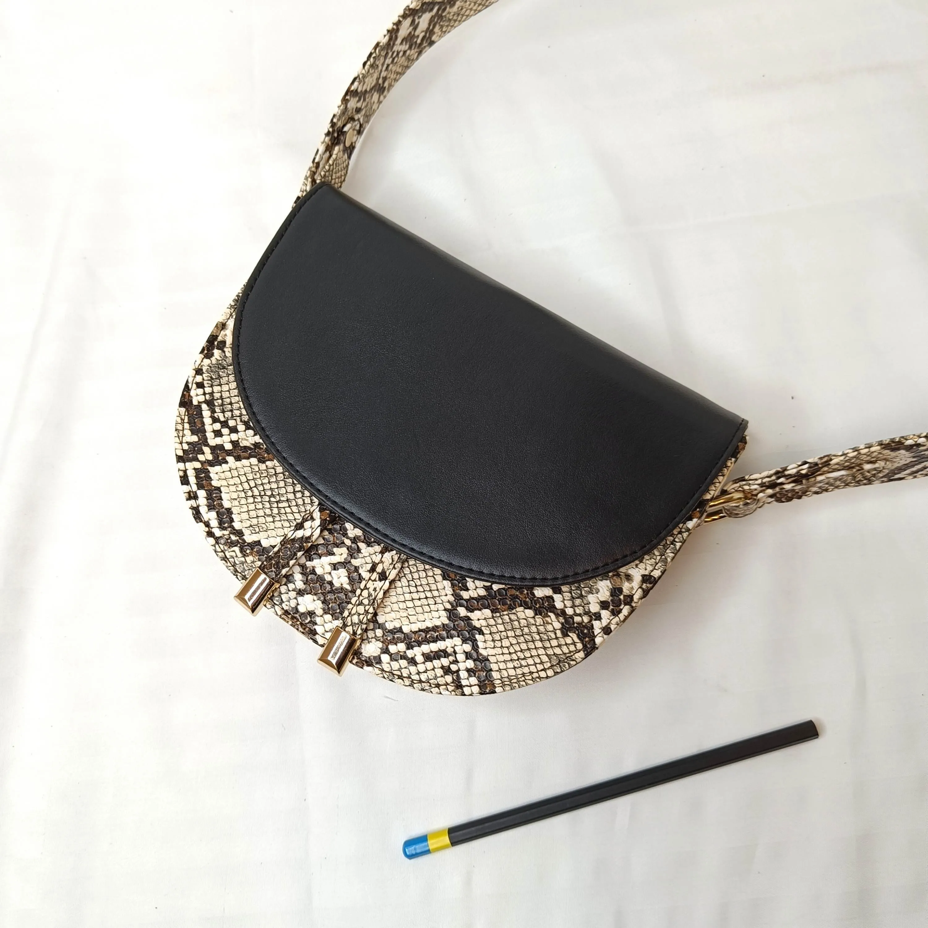 Croco Pattern Moon Sling Bag