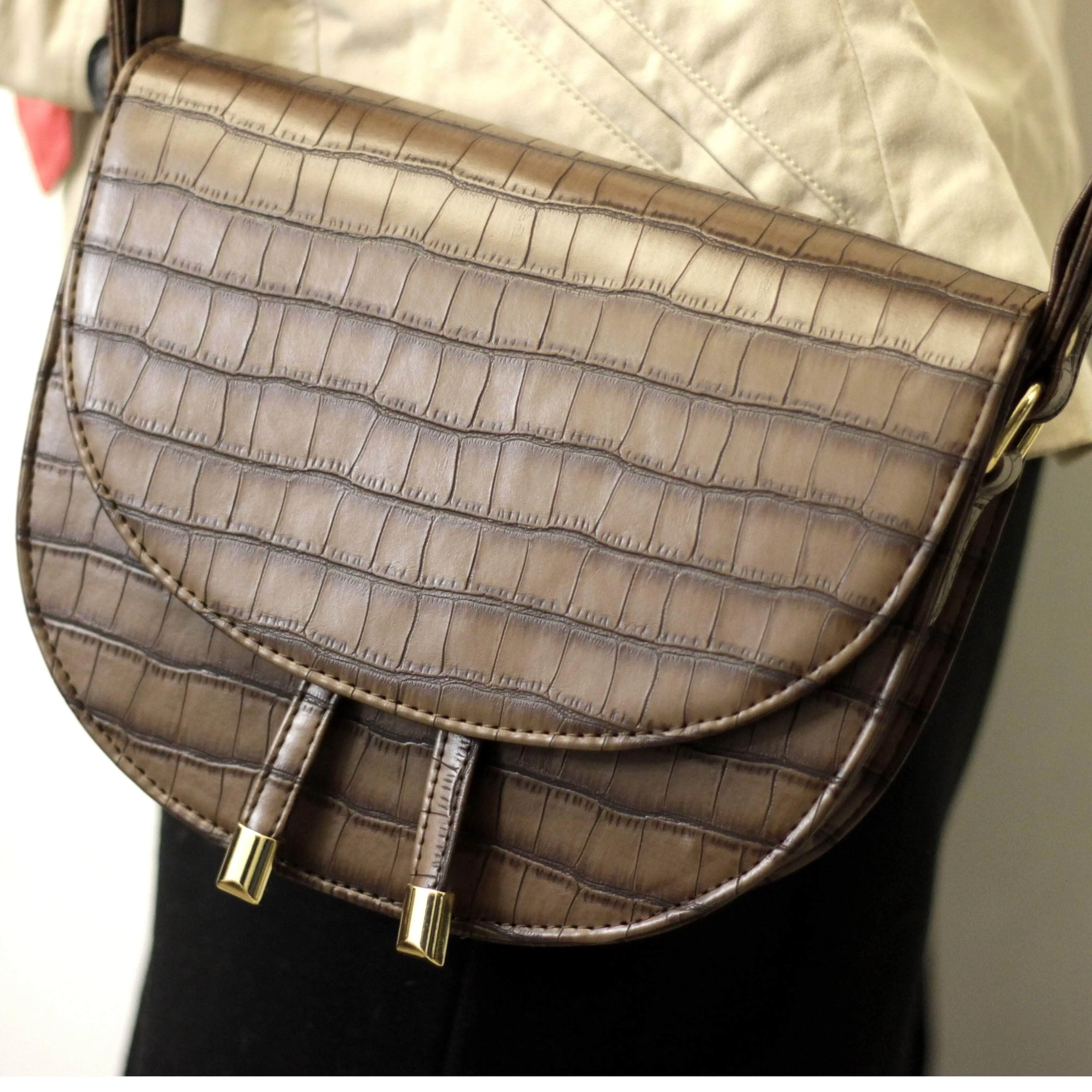Croco Pattern Moon Sling Bag