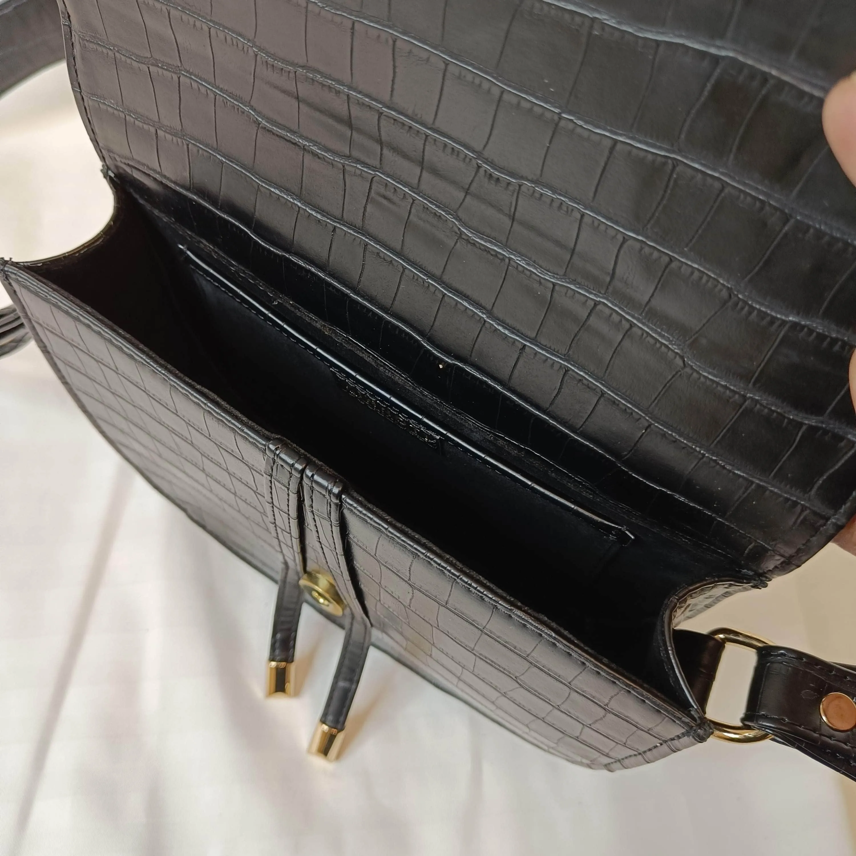 Croco Pattern Moon Sling Bag