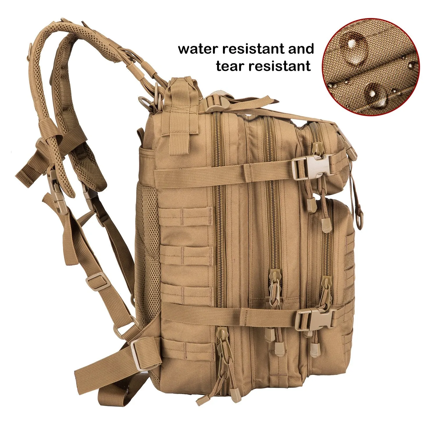 Crocox Military Tactical Backpack Molle Bag Rucksack Canvas Army Pouches Hiking