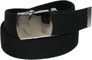CTM Big & Tall Cotton Adjustable Belt with Nickel Buckle