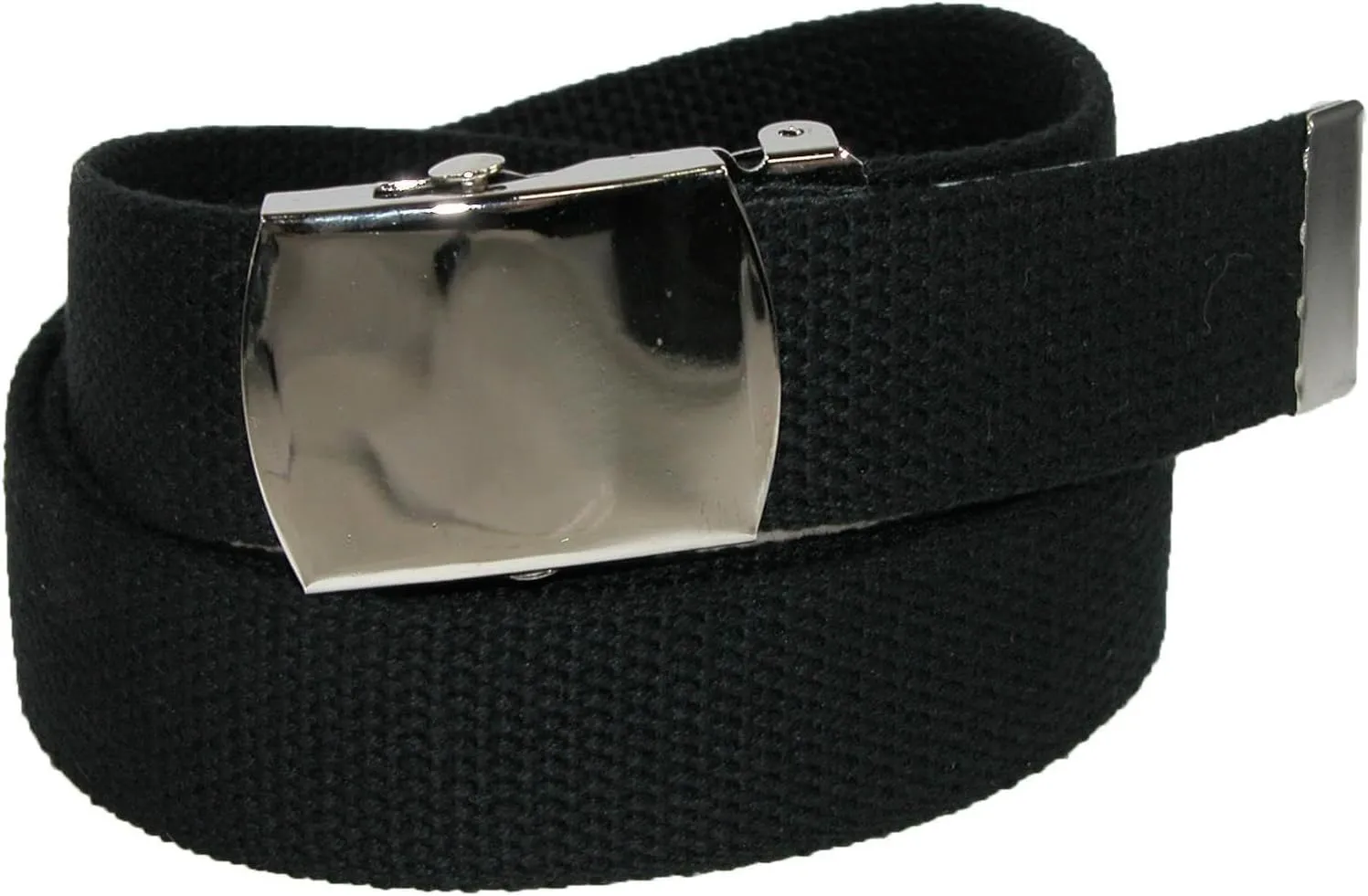 CTM Big & Tall Cotton Adjustable Belt with Nickel Buckle