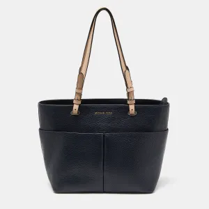 Dark Blue/Beige Leather Bedford Tote