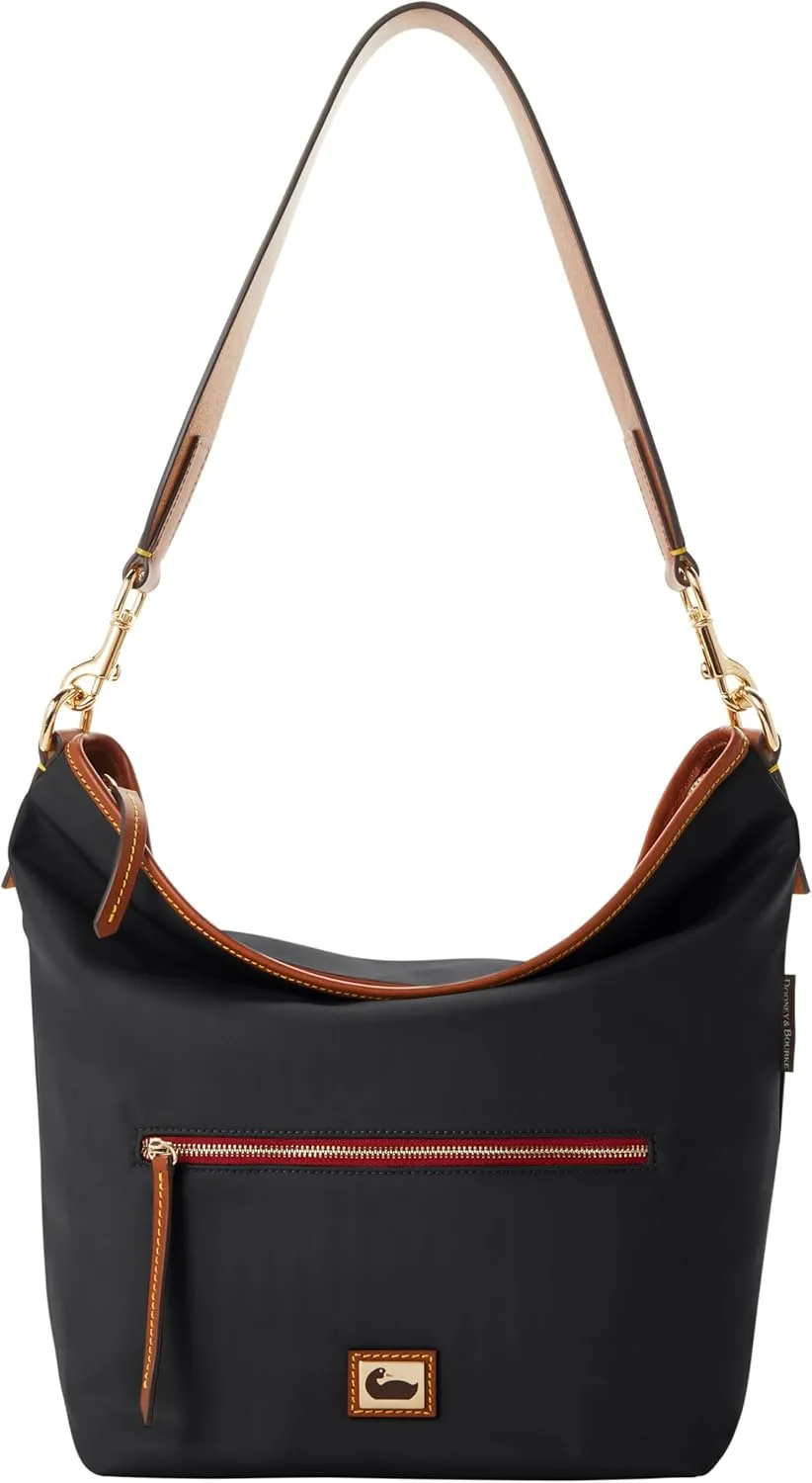 Dooney & Bourke Hobo Shoulder Bags for Women, Small Nylon Tote Bags with Zipper