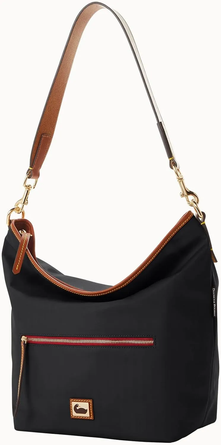 Dooney & Bourke Hobo Shoulder Bags for Women, Small Nylon Tote Bags with Zipper