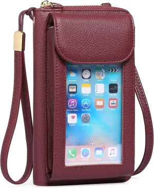 FALAN MULE Small Cell Phone Crossbody Bag Purse for Women, PU Leather Wallet Purse