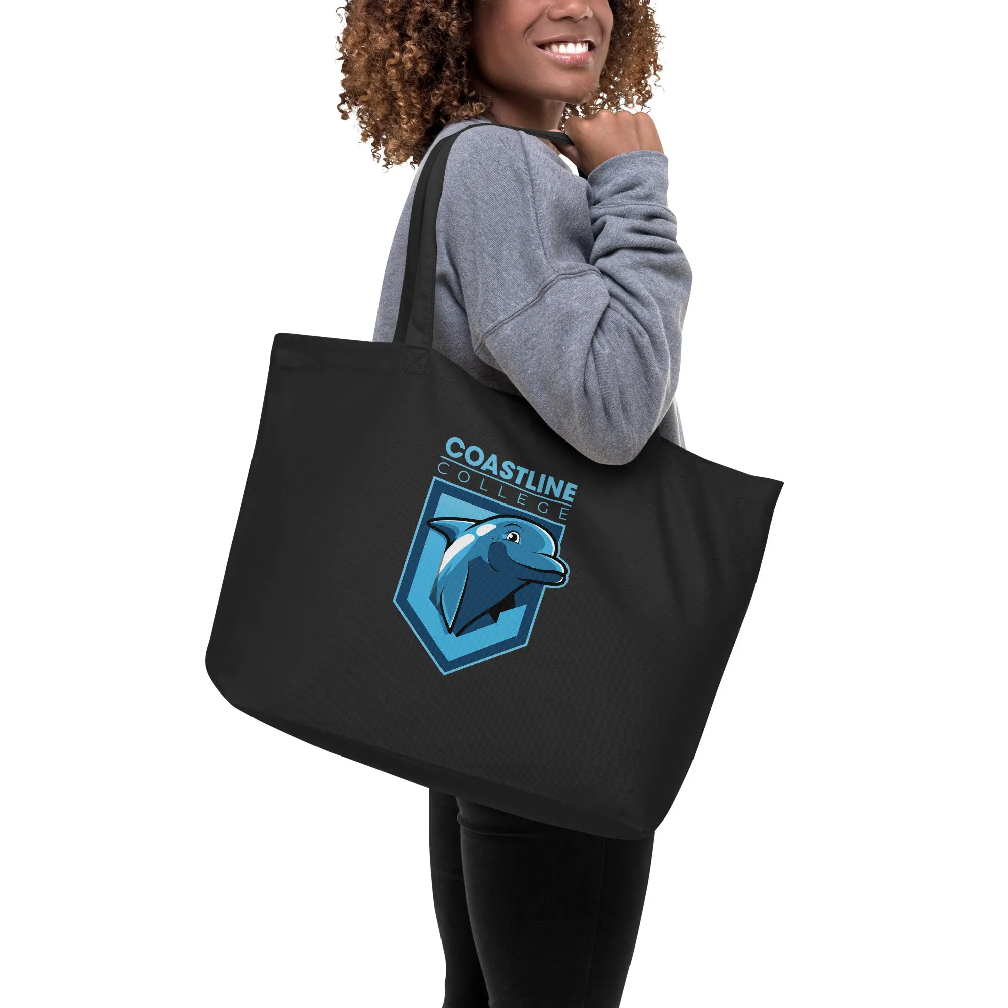 Fin Invest In Our Oceans Black Large Organic Tote Bag