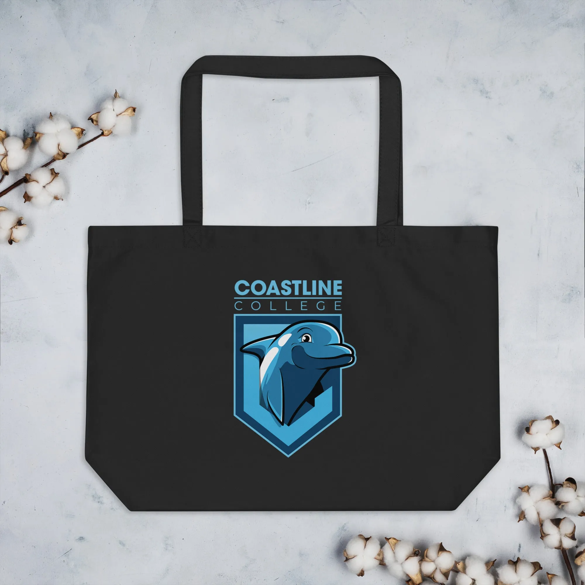 Fin Invest In Our Oceans Black Large Organic Tote Bag