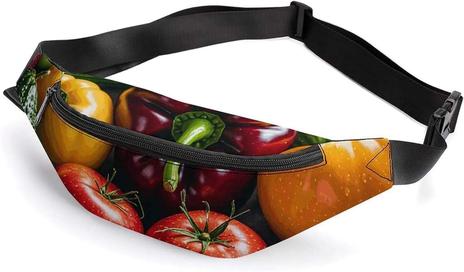 Fresh Vegetables Fruits Belt Bag with Adjustable Strap, Lightweight Travel Crossbody Bags, Hands-Free Mini Fanny Packs in Running Gym