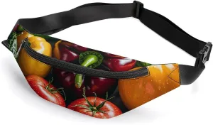 Fresh Vegetables Fruits Belt Bag with Adjustable Strap, Lightweight Travel Crossbody Bags, Hands-Free Mini Fanny Packs in Running Gym