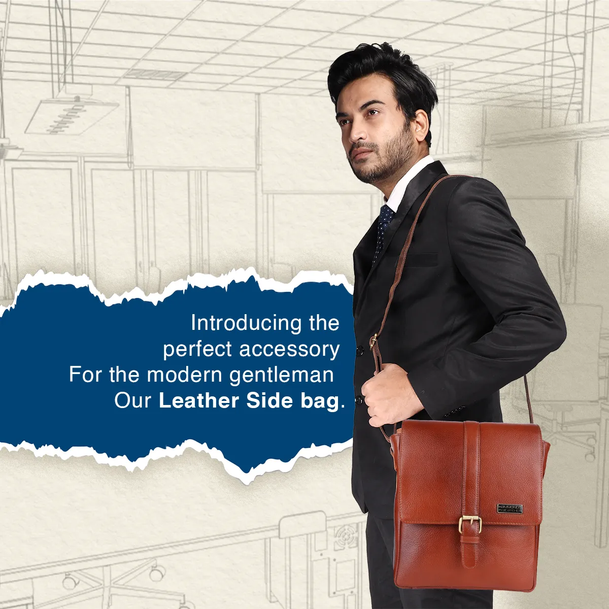 Genuine Leather Premium Sling Crossbody Bag For Men - 1 Year Warranty