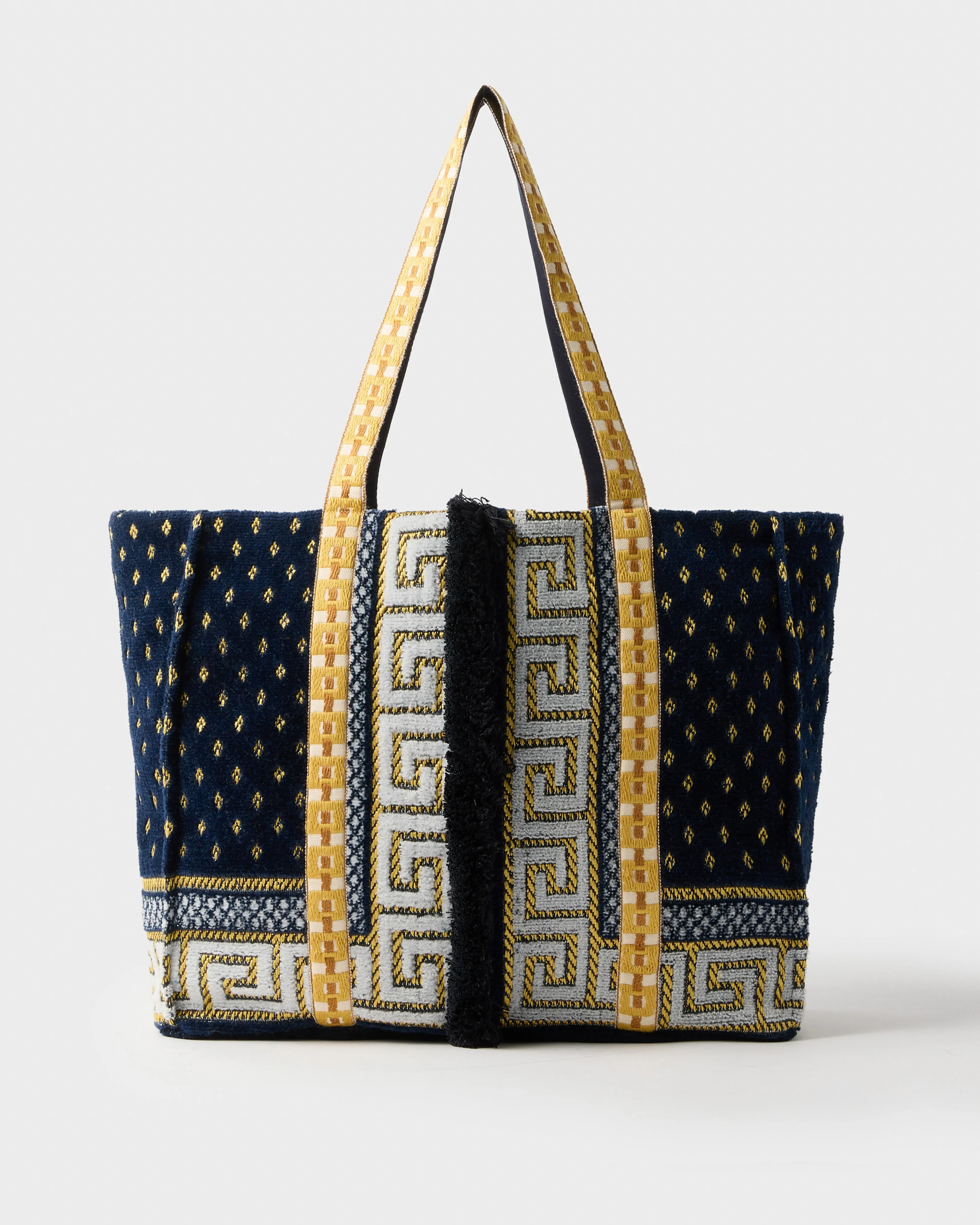 Gilla Velvet Tote Bag, Navy Blue