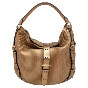 Gold Quilted Leather Hobo